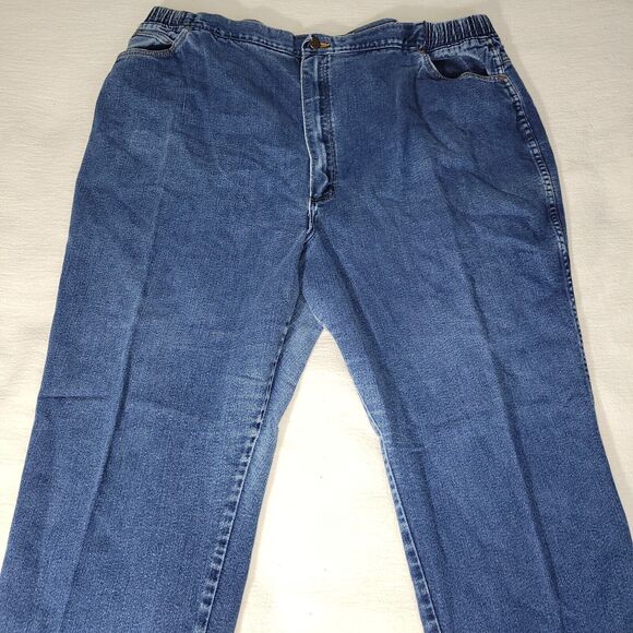 Wrangler Jeans Women Size 32W Blue Denim Straight Leg Carpenter Jeans Plus Size - Picture 5 of 14